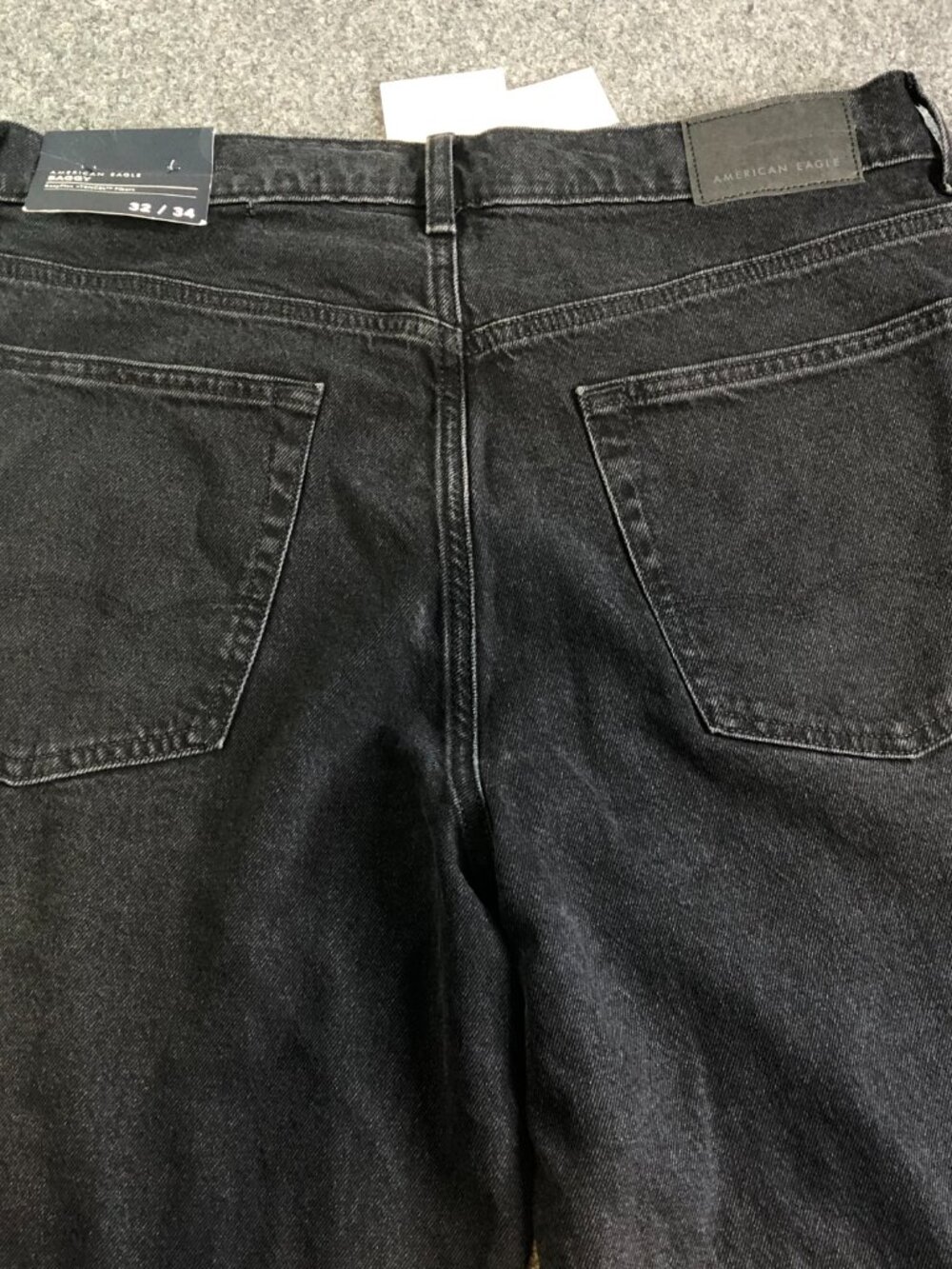 American Eagle Airflex+ Jeans Mens 32x34 Black Baggy Loose Skate Stretch - Picture 11 of 13
